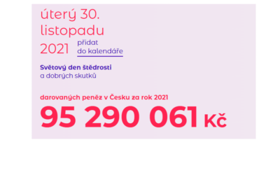 Světový den štědrosti a dobrých skutků letos připadá na 30.11.